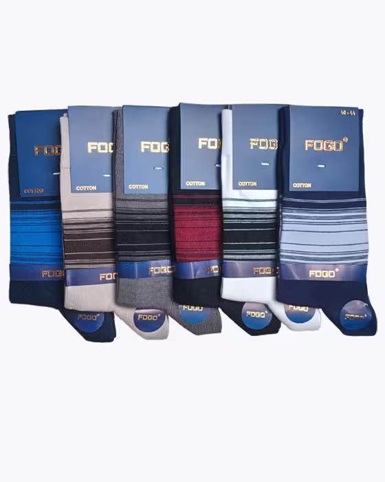 جوراب کلاسیک مردانه طرح راه راه FOGO